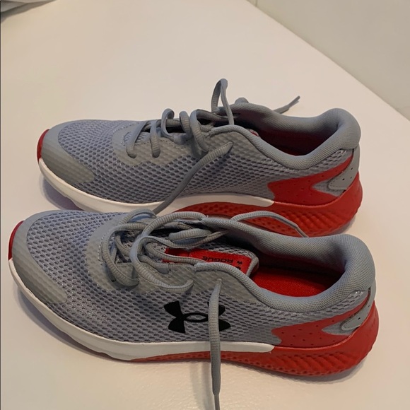 Under Armour Gray and Red Sneakers with Breathable Mesh - Picture 1 of 4